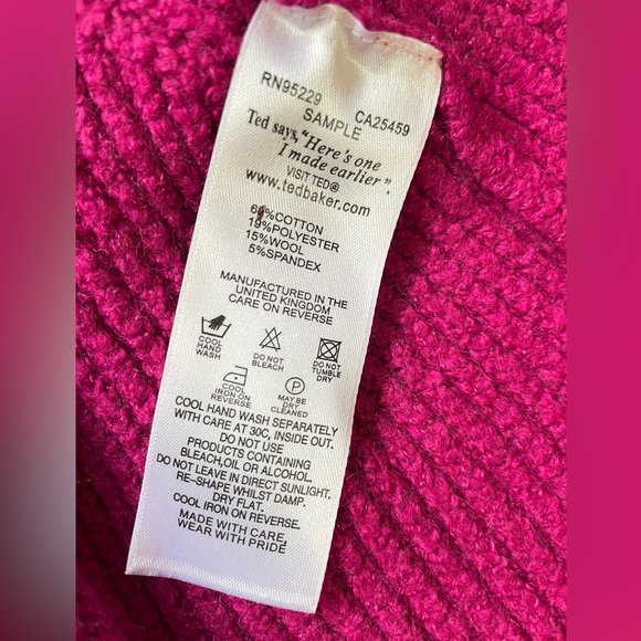 Ted Baker London Pink Knit Ruffle Peplum pullover Sweater - Picture 11 of 14